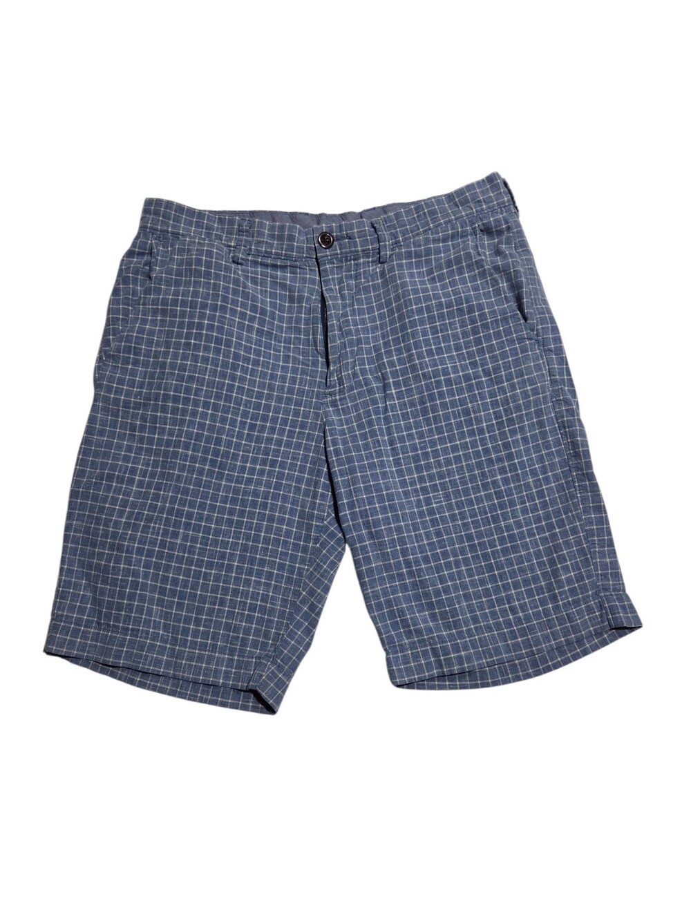 J Crew Club Short Blue Check Cotton Shorts 32